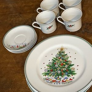 Salem Christmas Eve porcelain fine china 4 pc set